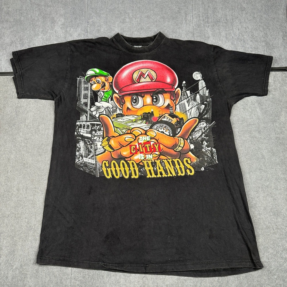 Vintage Mario Luigi Gta Shirt Y2k Graphic T-Shirt 3XL Bootleg Mexican